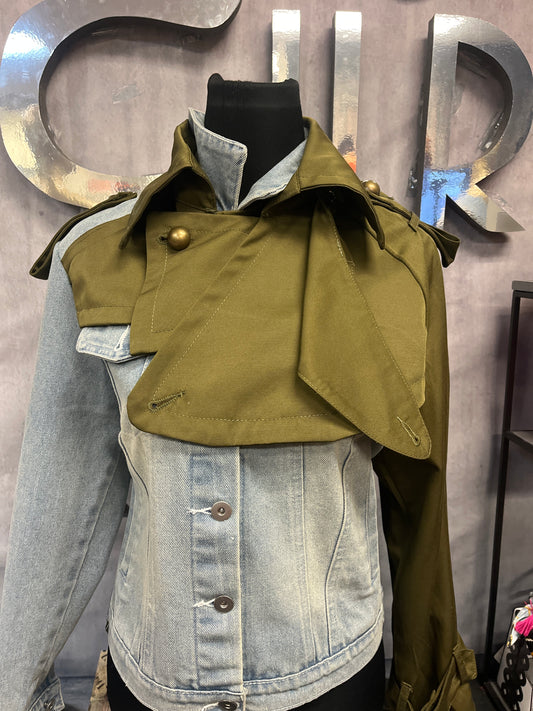 Denim/Green Jacket -FINAL SALE