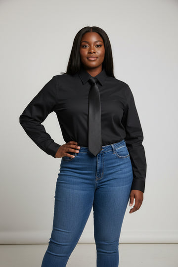 BLACK BUTTONDOWN W/TIE