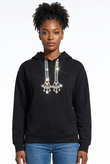 Black Sweatshirt W/Bling Tassel