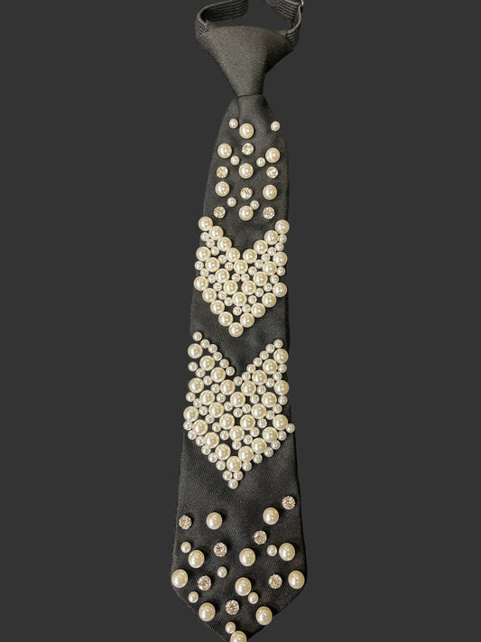 BLK/PEARL NECKTIE