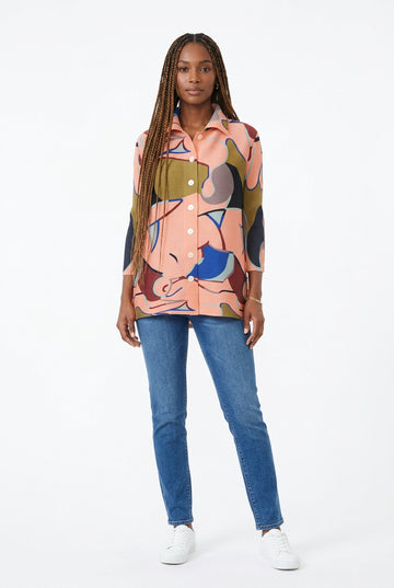 Salmon Print Bouncy Top