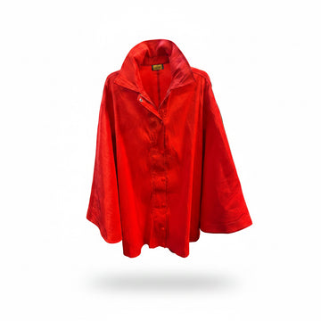 Red Taffeta Cape Top