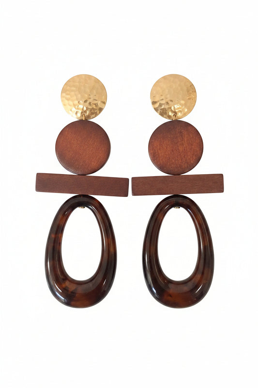 Oval Wooden Earrings