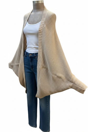 Soft Brown Open Sweater