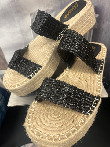 BLACK/MESH SANDALS