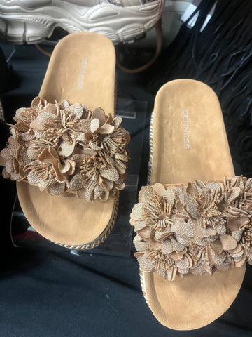 Brown Flower Sandals