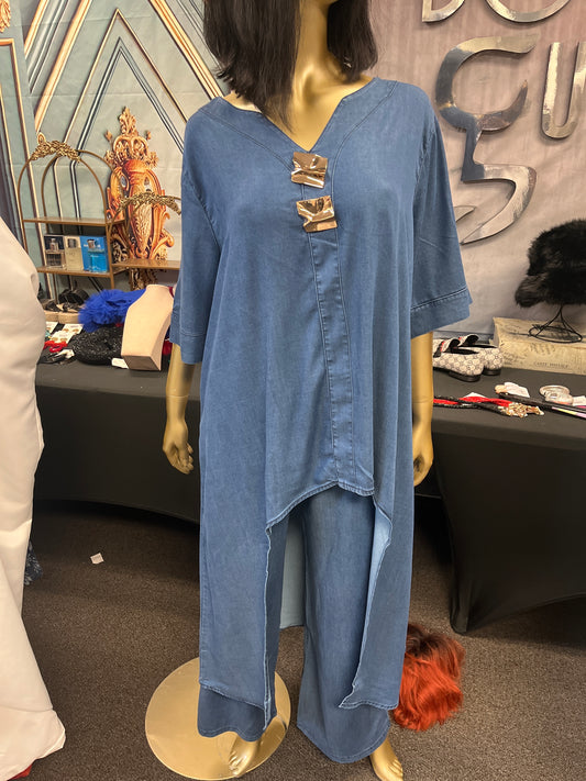 Soft Denim Hi/Lo 2PC