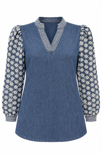 Denim/Flower Top