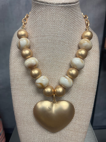 Marble/Heart Necklace