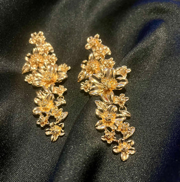 Gold Flower Earrings