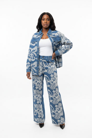 DENIM/WHT SEQUIN 2PC