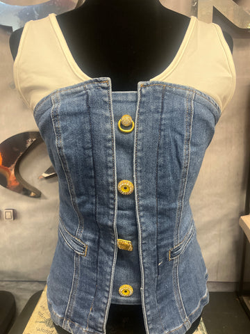 Denim/White Tank