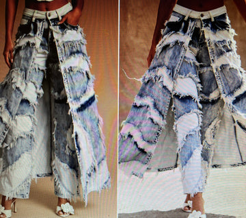 Two-Tone Jeans w/Overlay