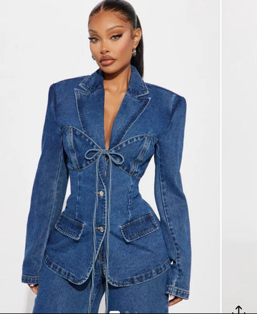 Denim Tie-Up Jacket