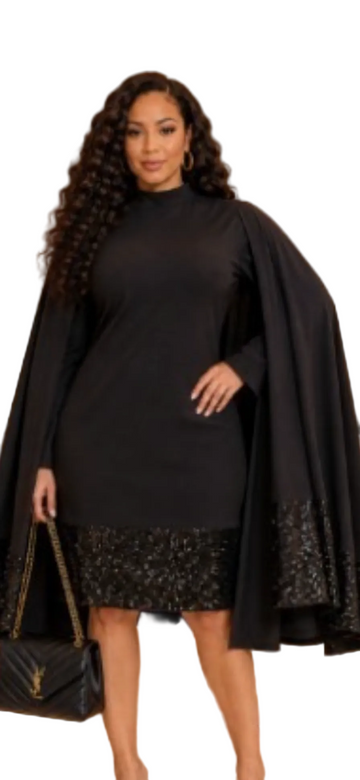BLACK DRESS W/Overlay
