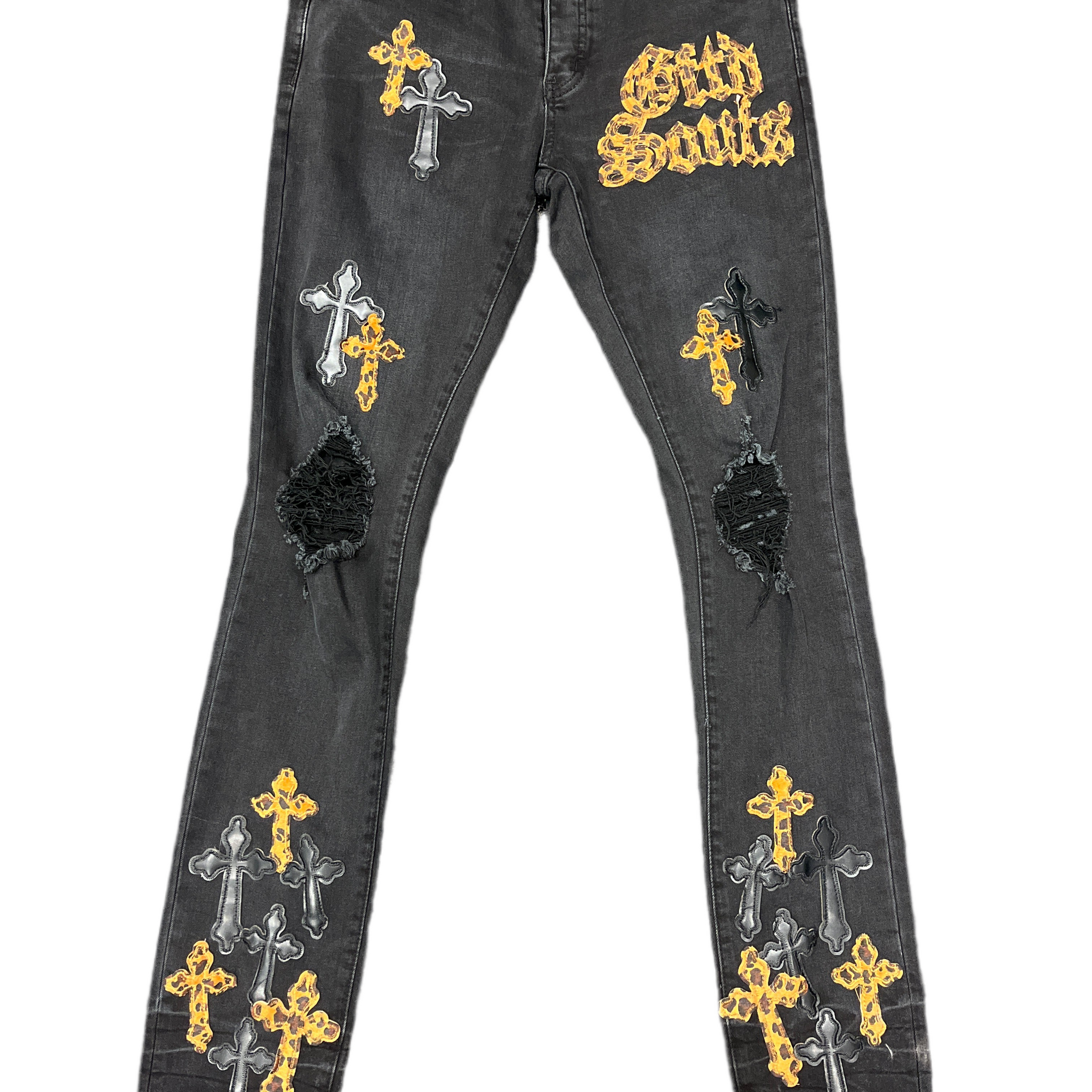 Men's Black Denims w/Crosses