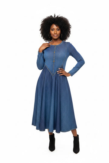 Denim Look Bouncy Dress