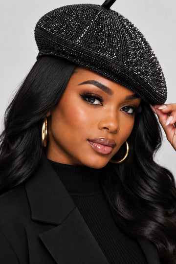 Black Bling Apple Hat