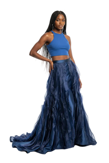Custom Blue Maxi Skirt