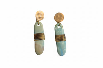 Acrylic w/Matte Gold Wire Earrings