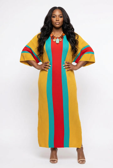 MULTI-COLOR KNIT DRESS