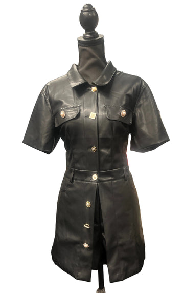Faux Leather Romper