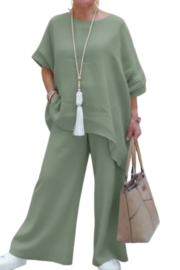 Cotton/Polyester Blend 2PC - Green