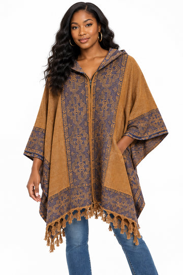 Zipper Front Poncho