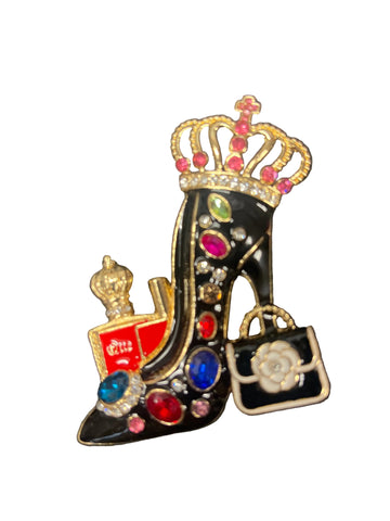 Black High Heel Broach