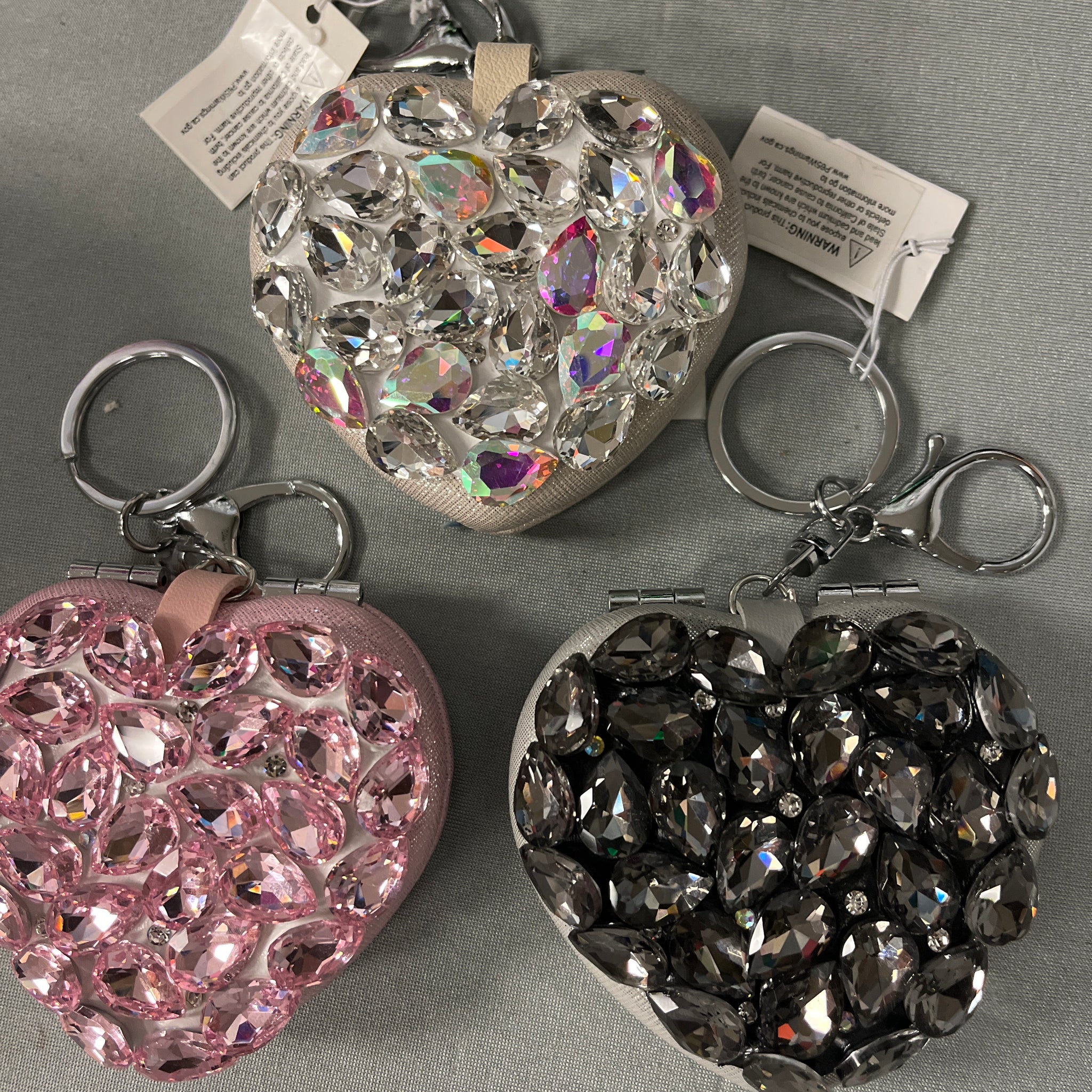 Bejeweled Heart Key Chains