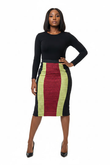 Black/Burg/Green Skirt