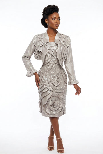 Silver 2Pc Dress Set