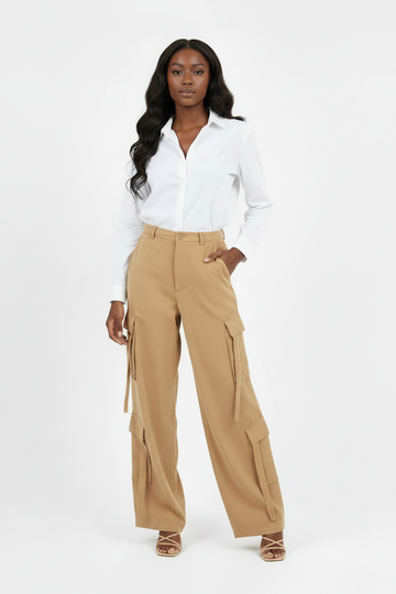 Tan Linen/Cargo Pants