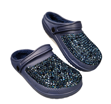 Navy Bling Clogs