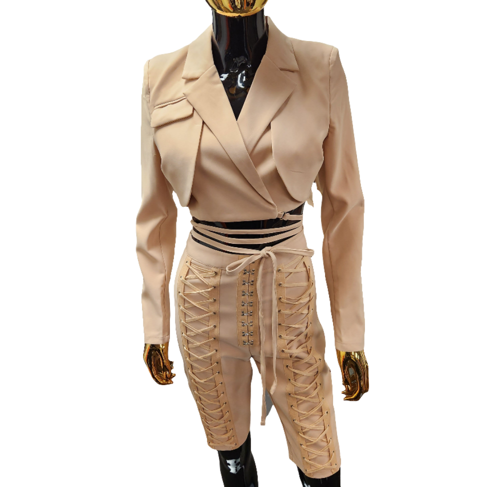 Tan 2PC Short Suit