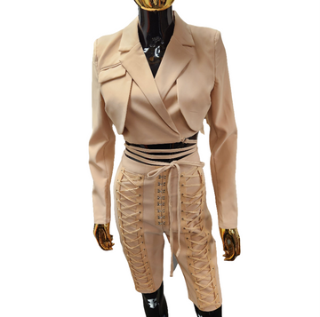 Tan 2PC Short Suit