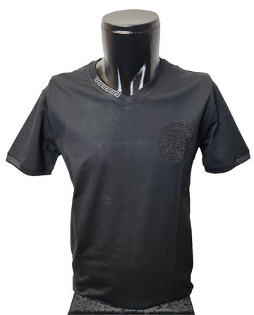 PLATINI MENS  BLACK V-NECK T