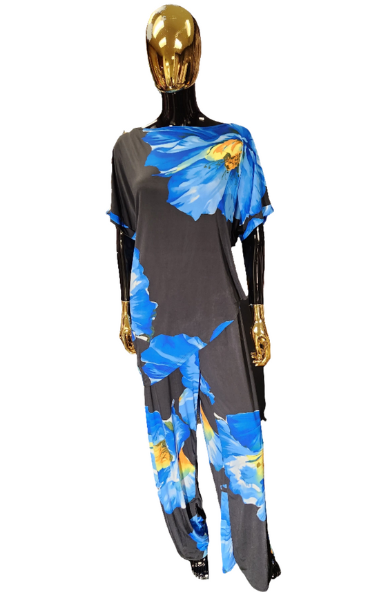 Blue/Black Print 2PC
