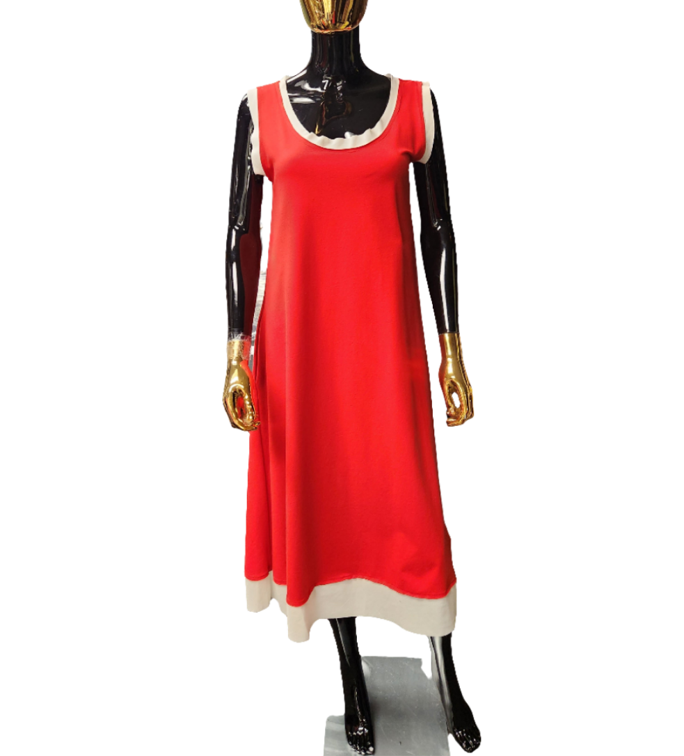 Red Dress W/White Trim
