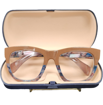 Tan/Blue Fashion Reading Glasses