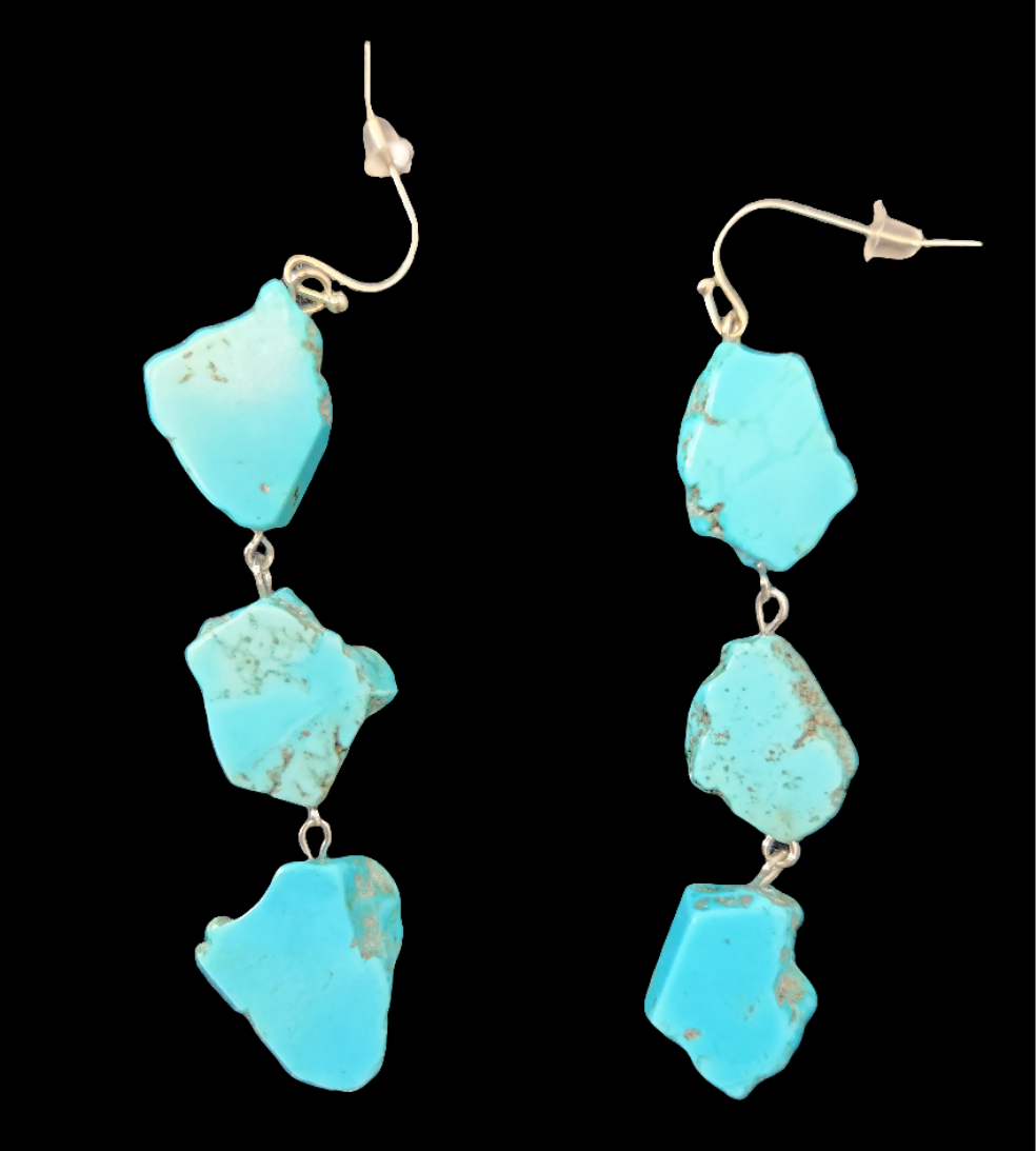 Turquoise Rock Earring