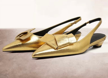 Gold Metallic Slingbacks
