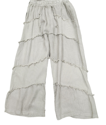 Olive Distressed Linen Pants