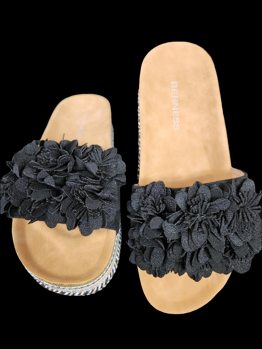 Black Flower Sandal