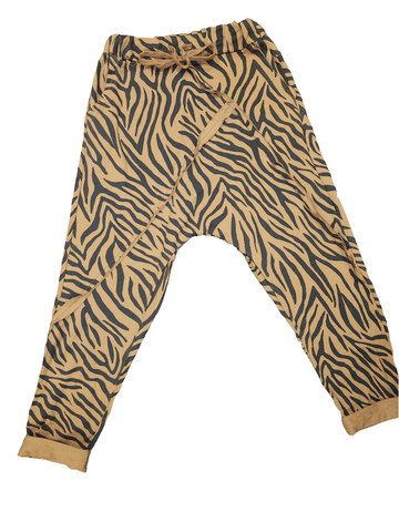 Zebra Print Drop Crotch Pants