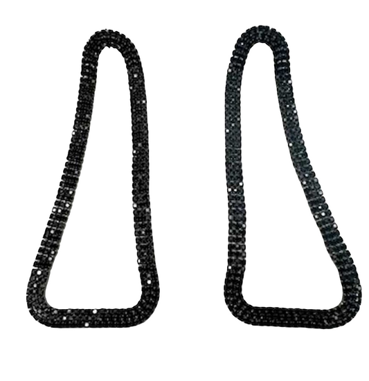 Blk Triangle Crystal Earrings