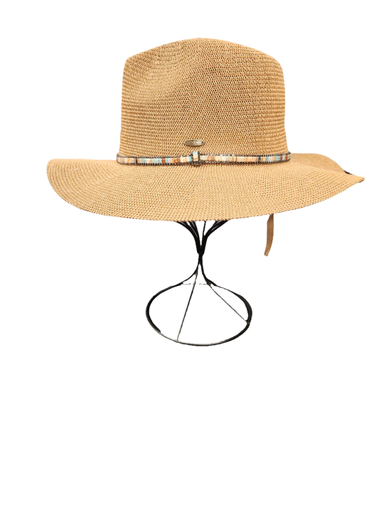 Straw Hat w/Jeweled trim