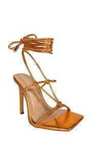 Orange Drew Lace Up Heel