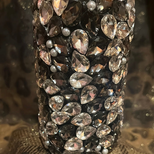 Black Bejeweled Bling Bottle