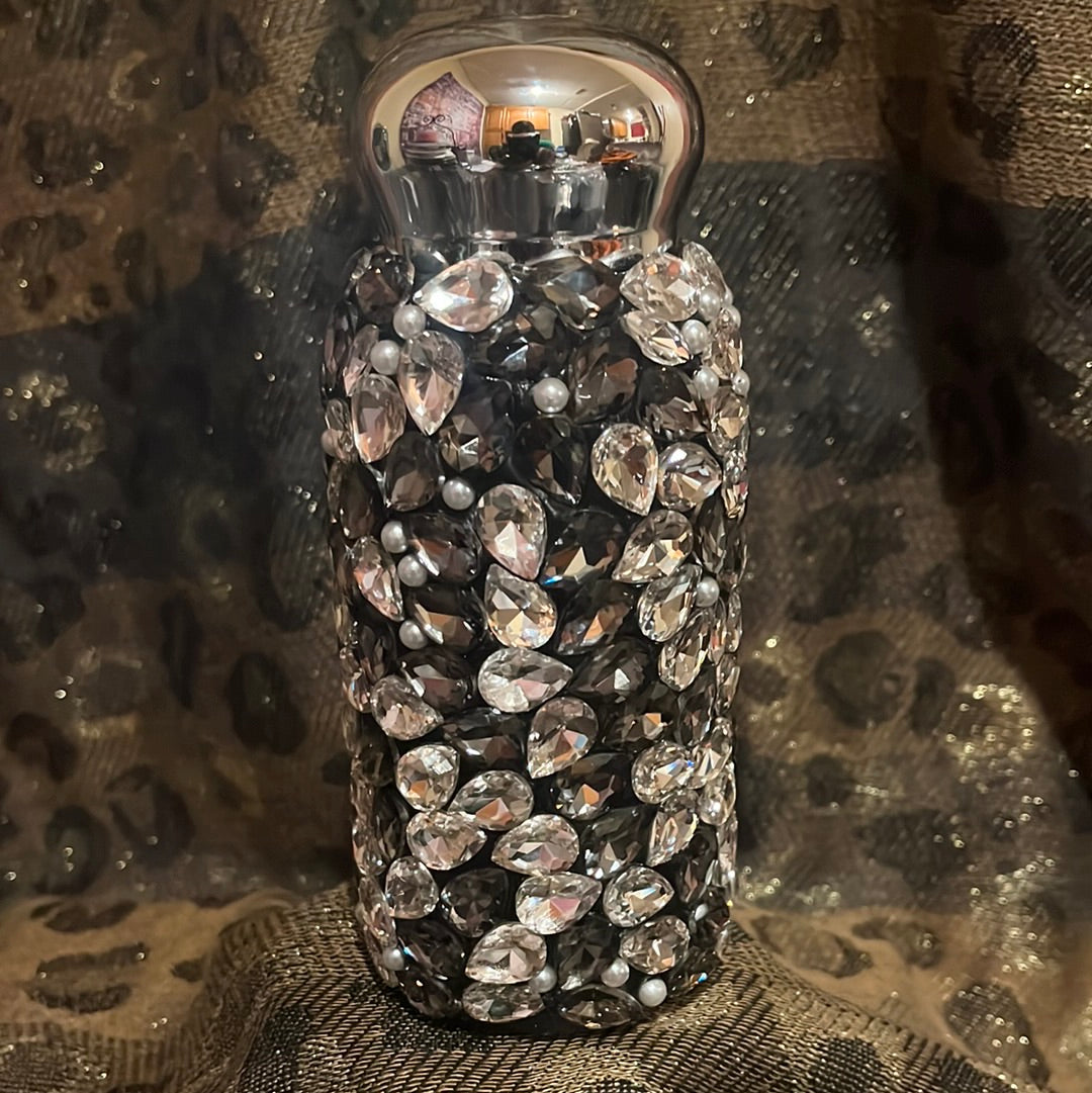 Black Bejeweled Bling Bottle